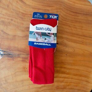 NWT TCK Red Baseball Socks Men’s Size Large 9.5–12.5 Twin City Sports Tube Socks